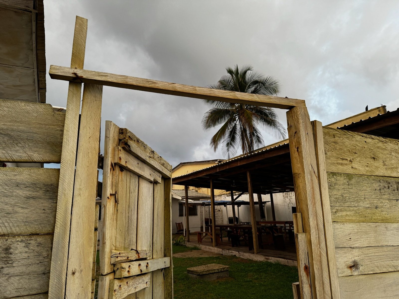 Gate and prison exterior in Monrovia