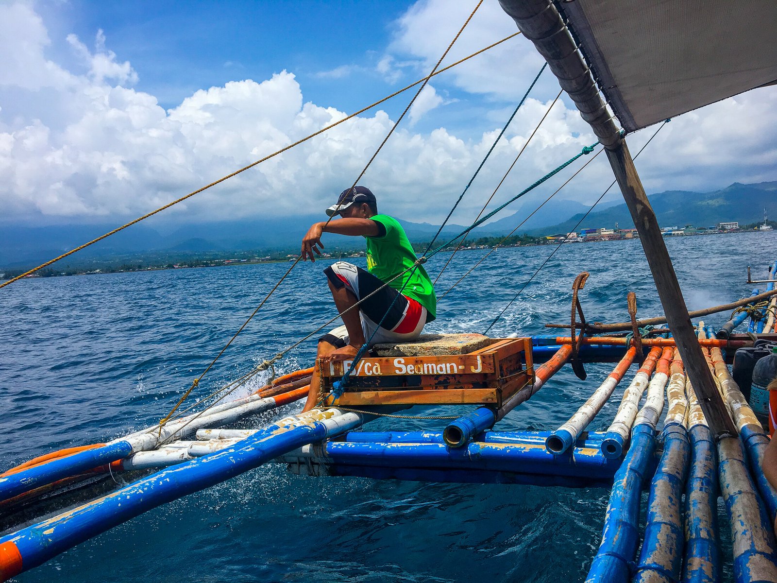 Banca boat crossing the Cebu coast