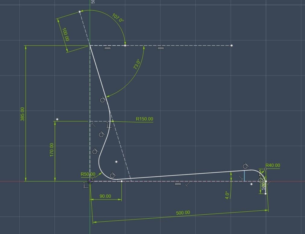 Final side dimensions for the Agora Chair shell
