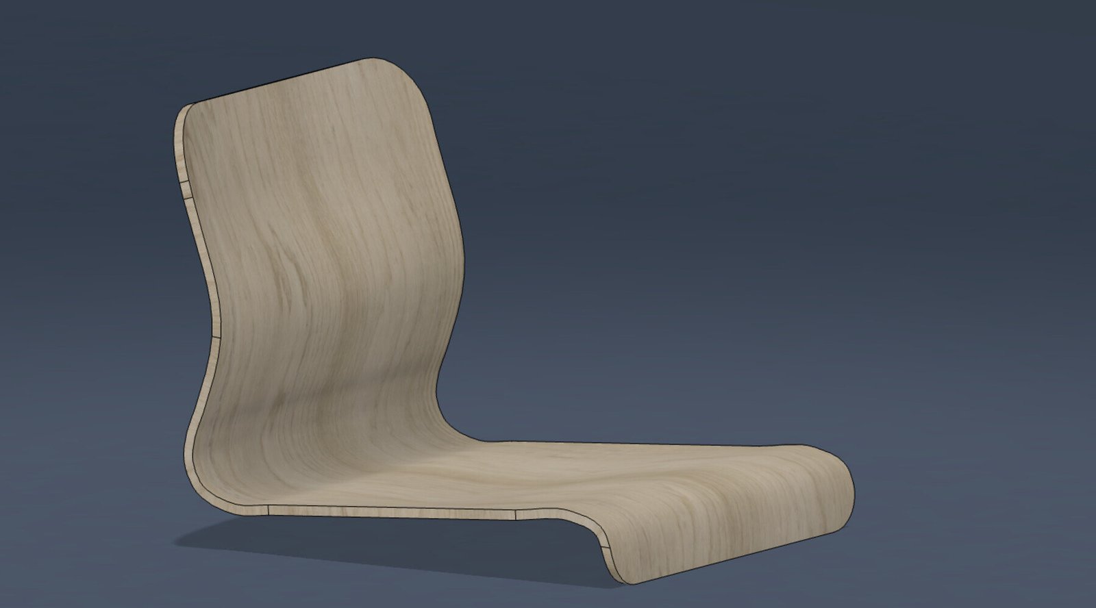 Corrected Fusion 360 render of the monocoque plywood shell