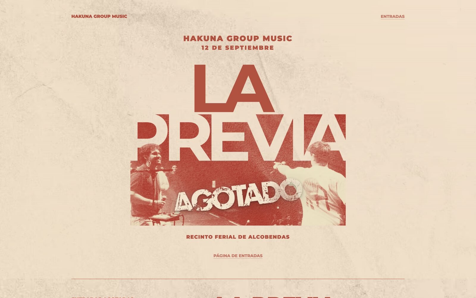 Hakuna Music La Previa desktop landing