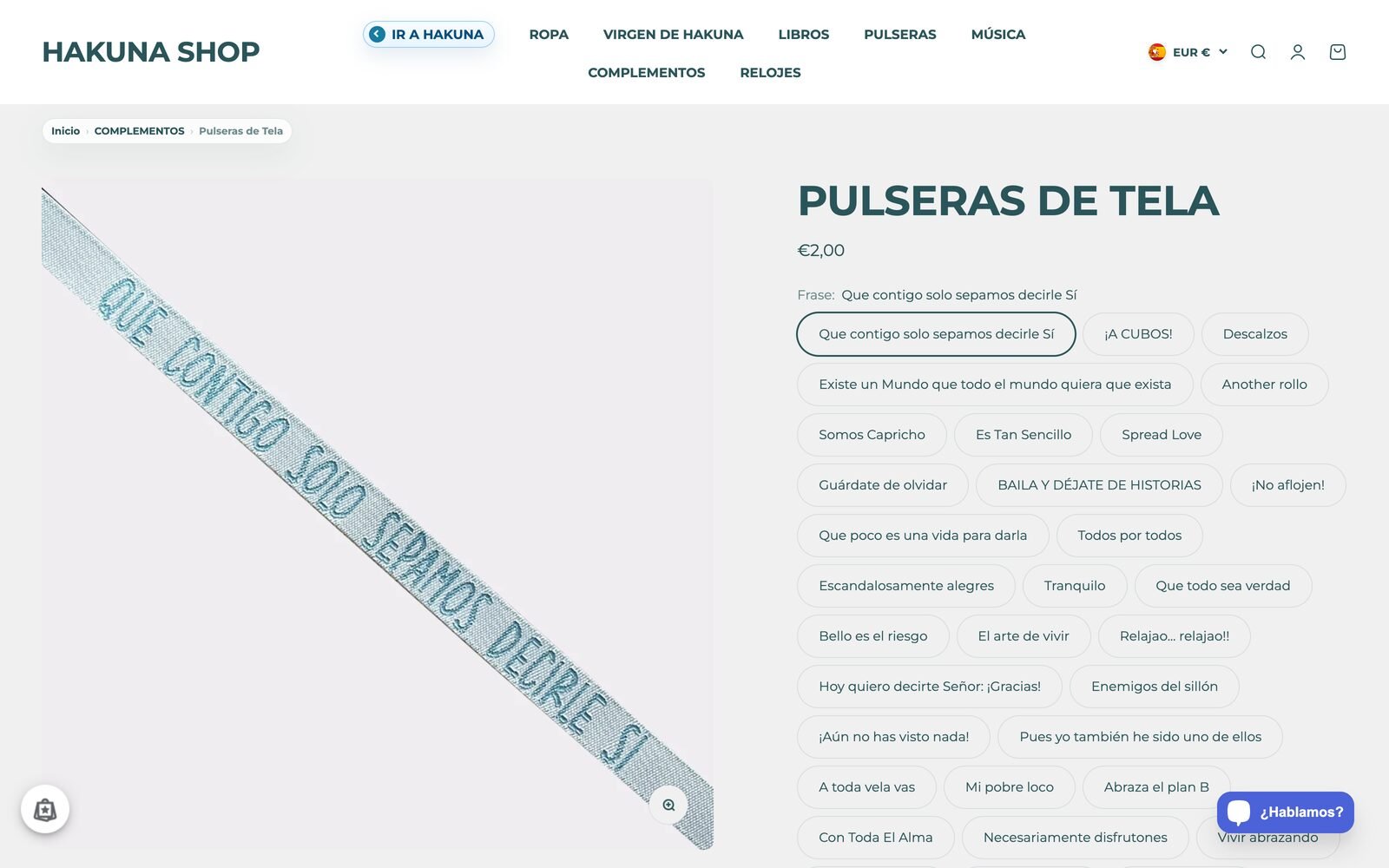 Hakuna Shop product page