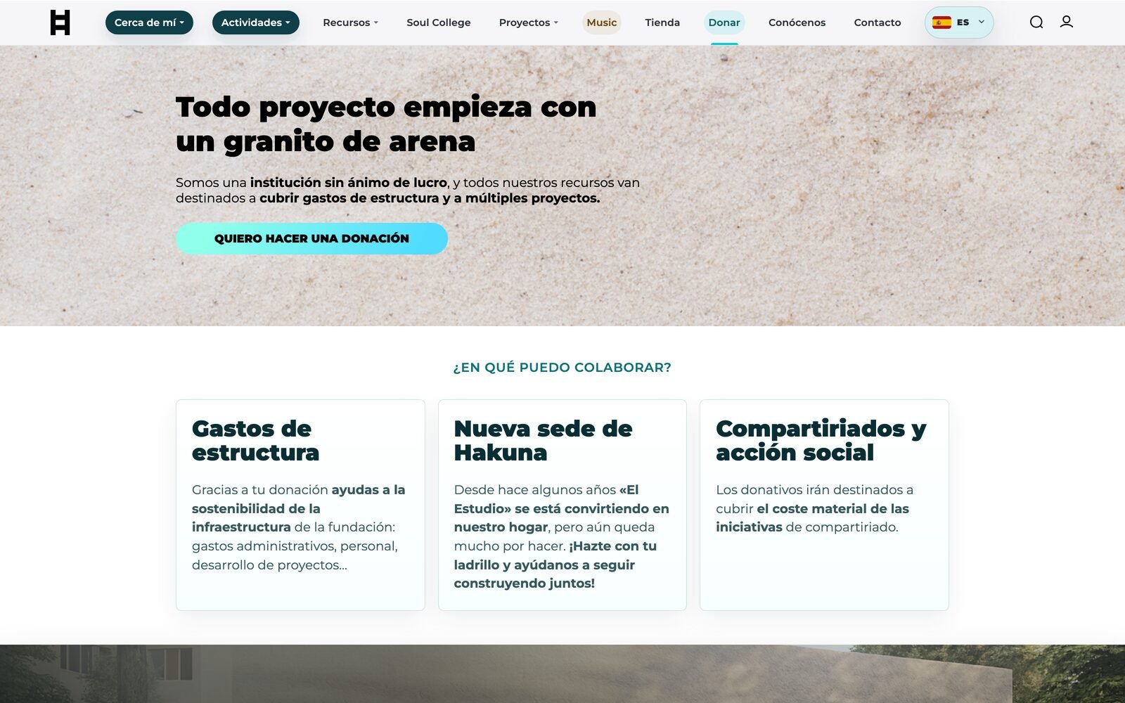 Donations page