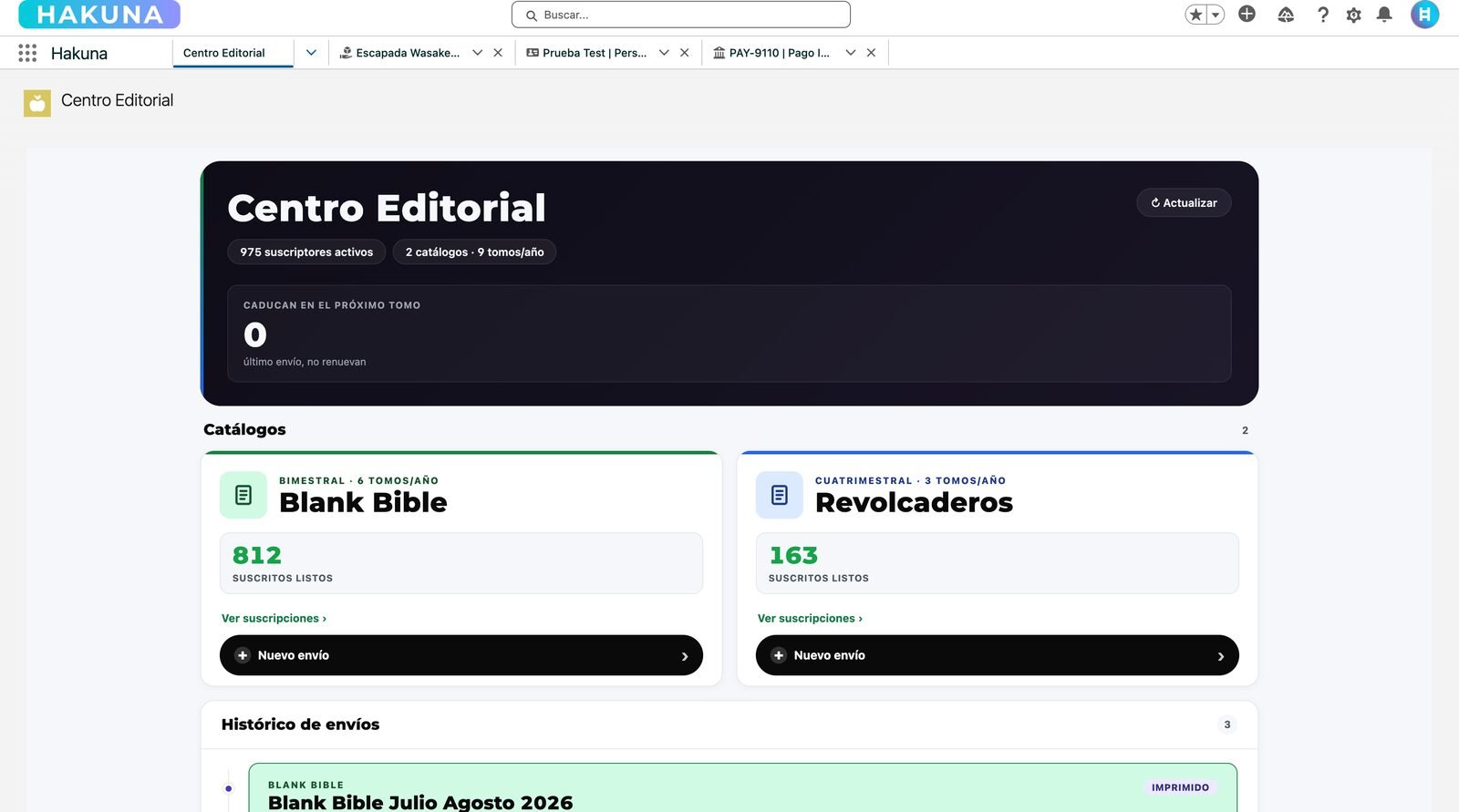 Editorial center with catalogs